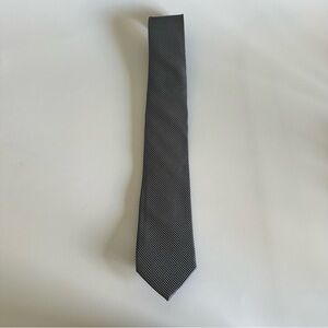 Pronto Uomo Black and Grey Microdot Silk Tie L: 63” W: 3”